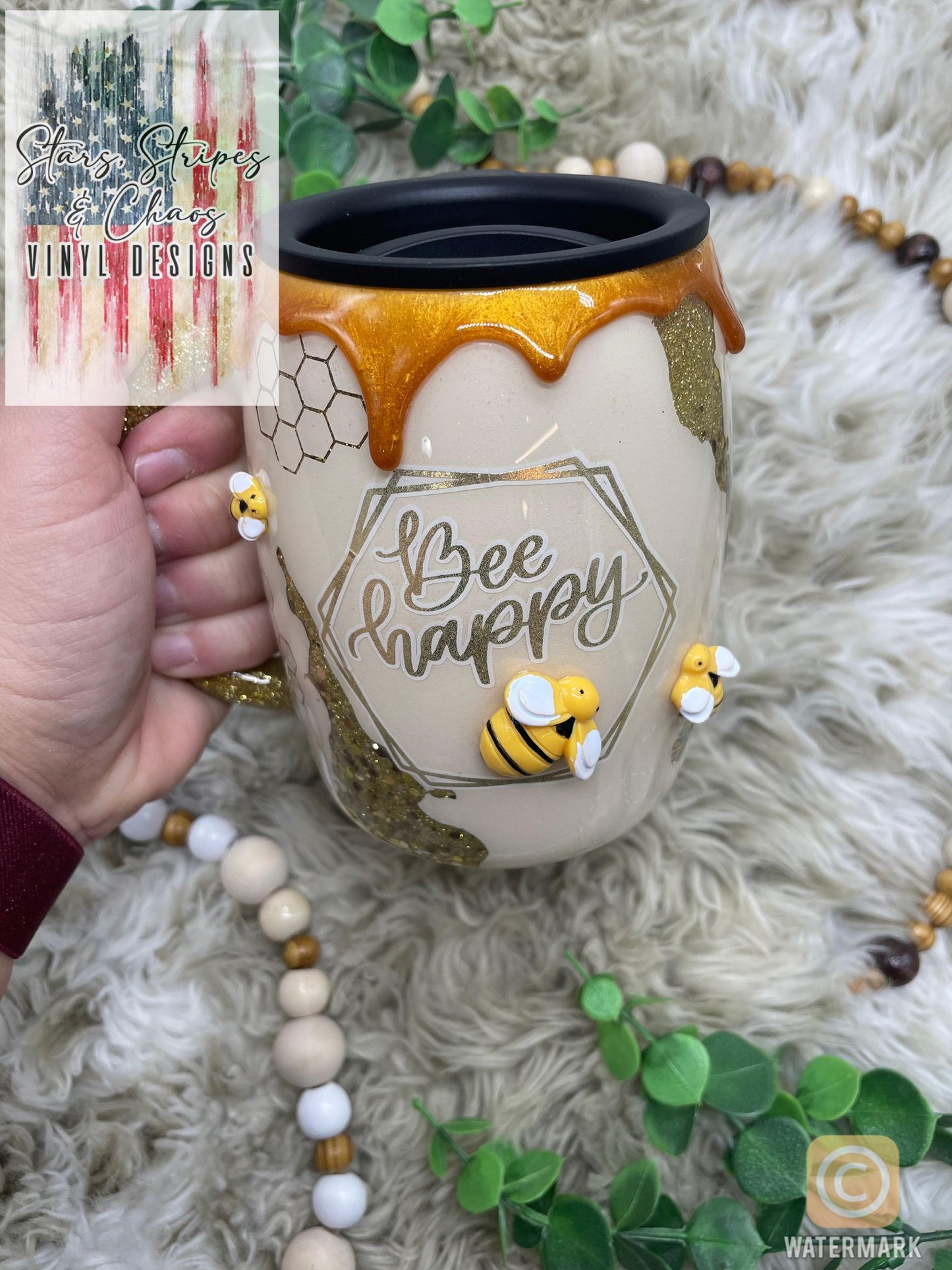 Bee Kind Tumbler I Honey Drip I Bee Happy Tumbler