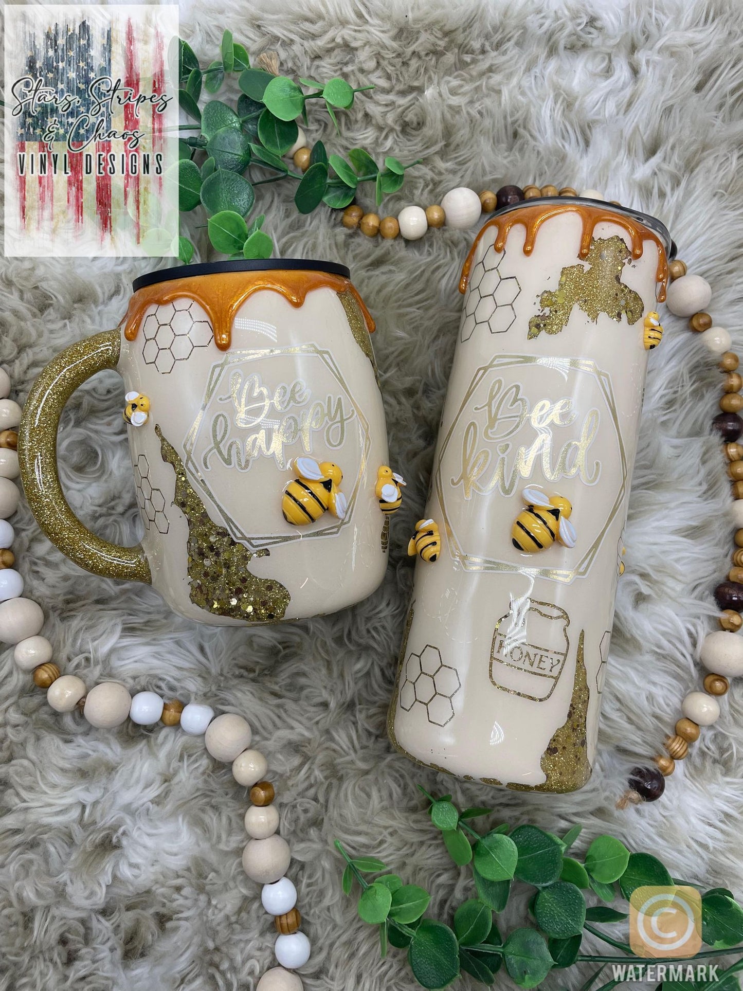 Bee Kind Tumbler I Honey Drip I Bee Happy Tumbler