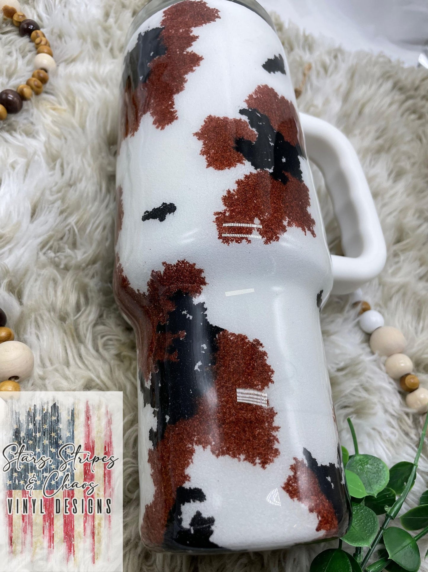 Cowhide Glitter Tumbler