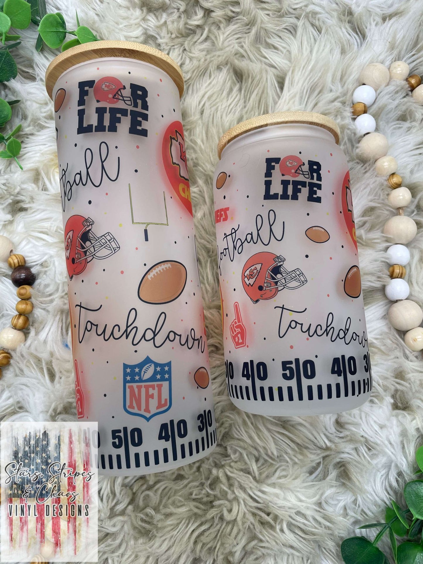 Football Fan Glass Tumbler
