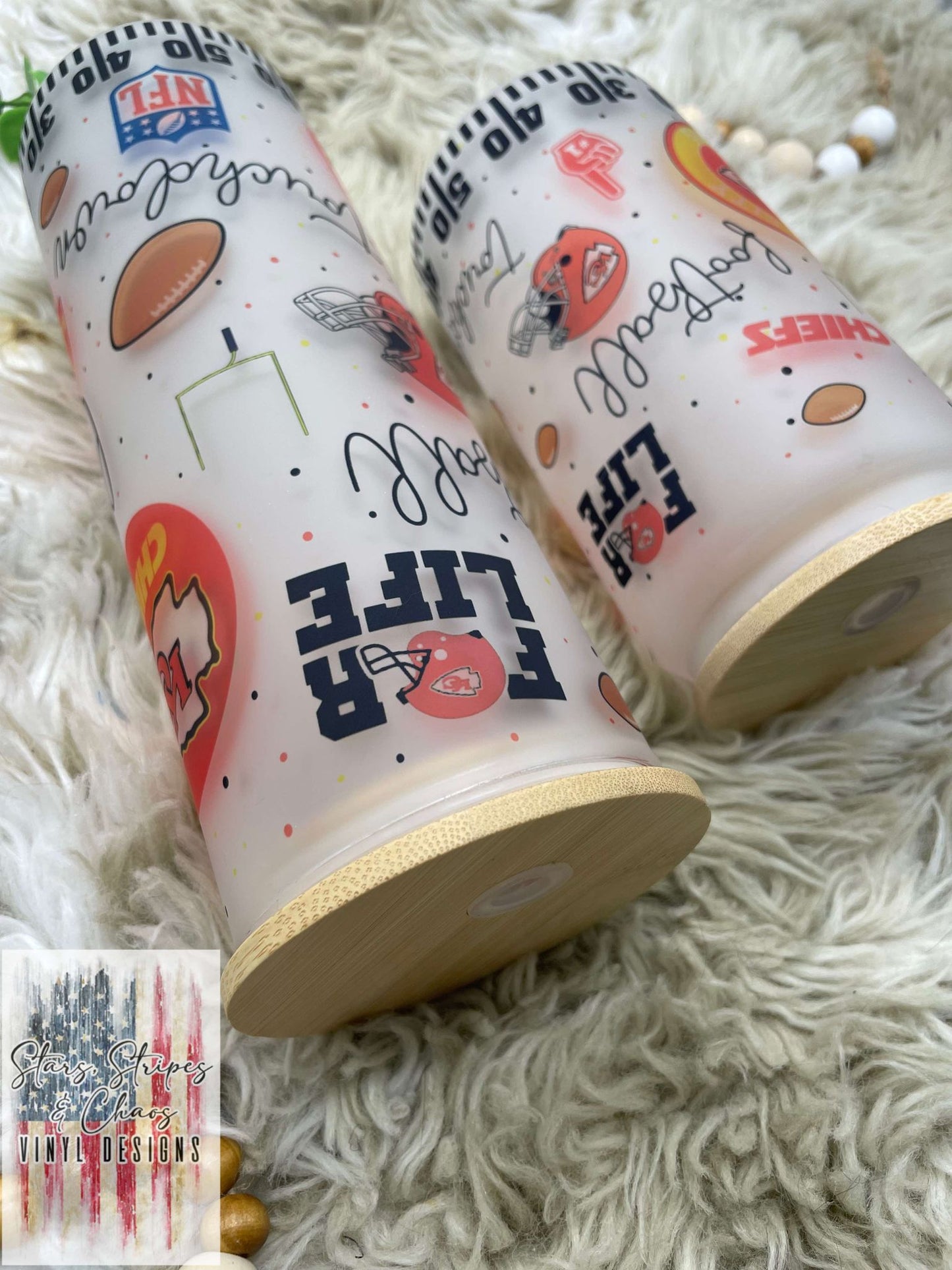 Football Fan Glass Tumbler