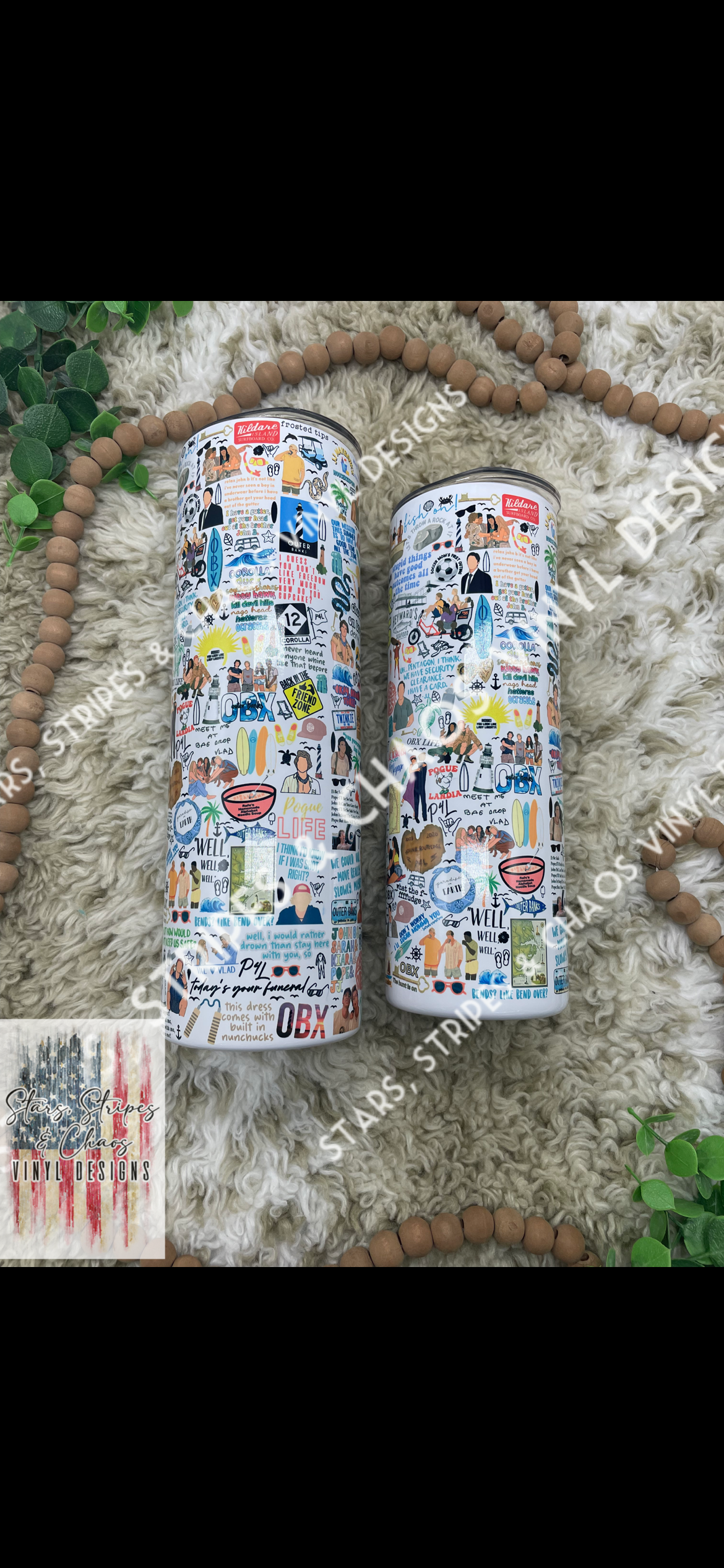 Outer Banks Collage Theme Tumbler