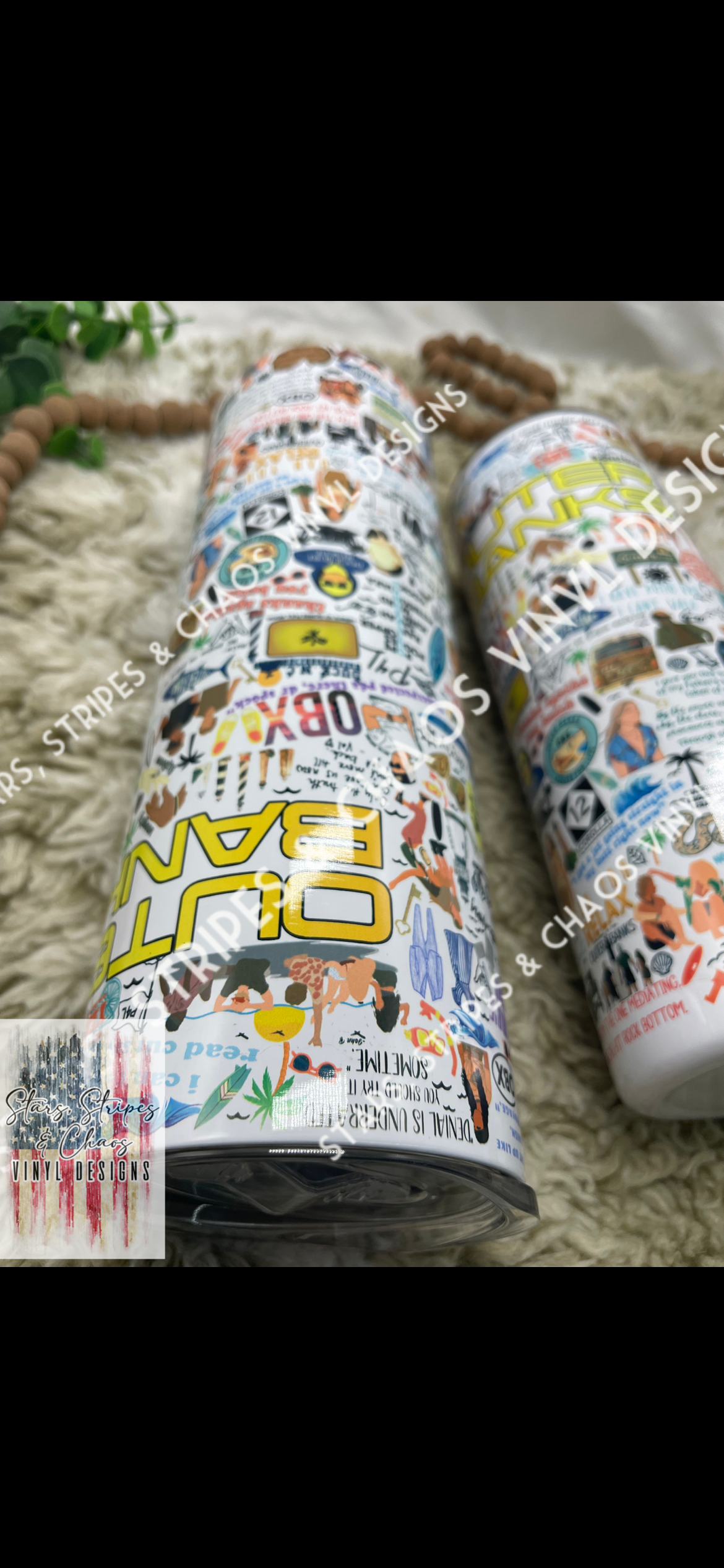 Outer Banks Collage Theme Tumbler