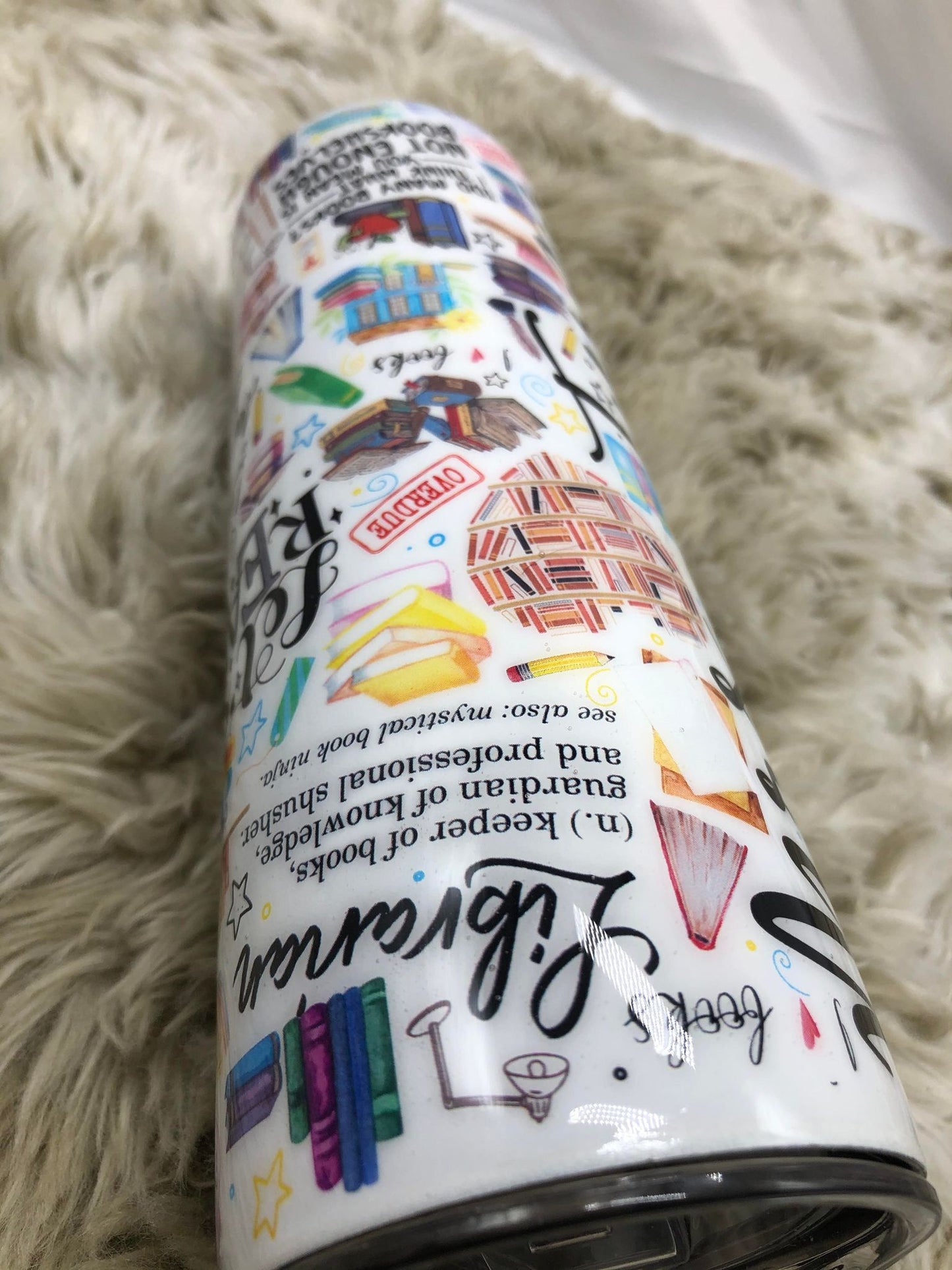 Librarian collage theme tumbler