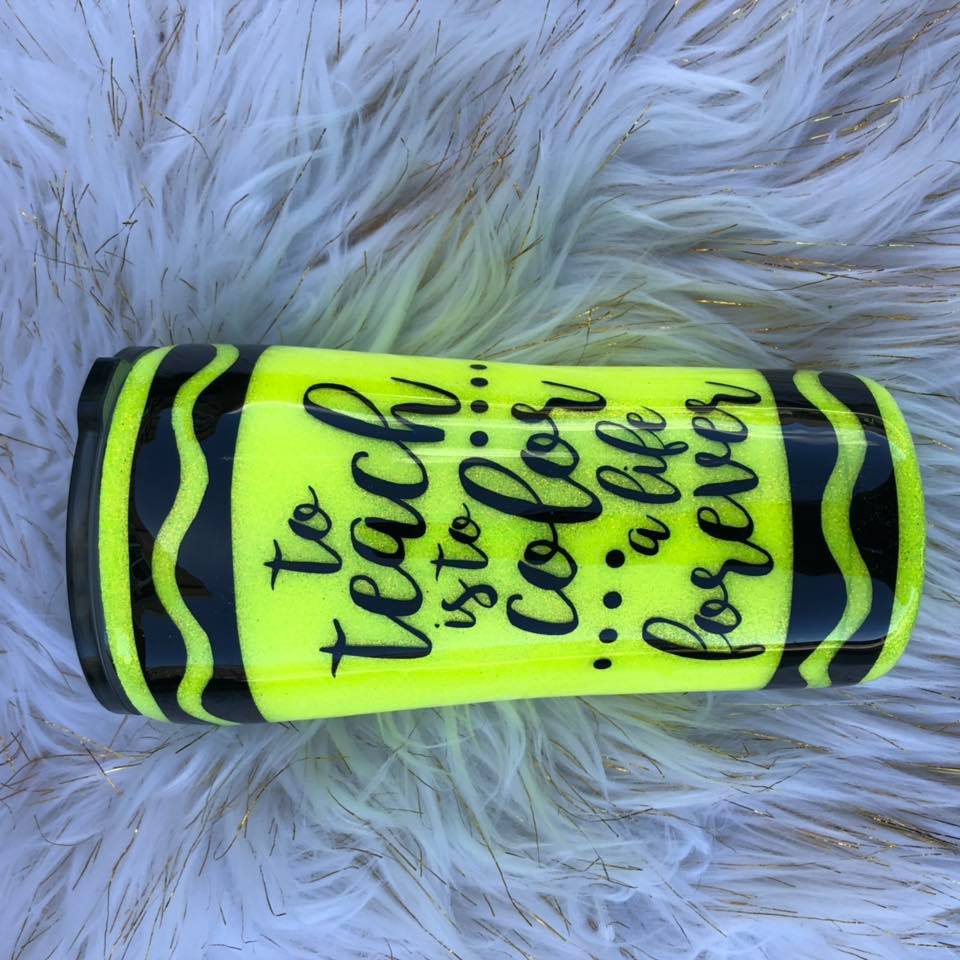 Teacher crayon tumbler