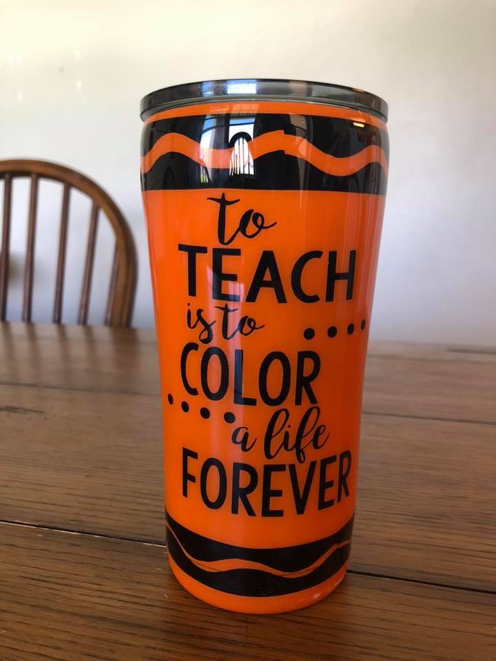 Teacher crayon tumbler