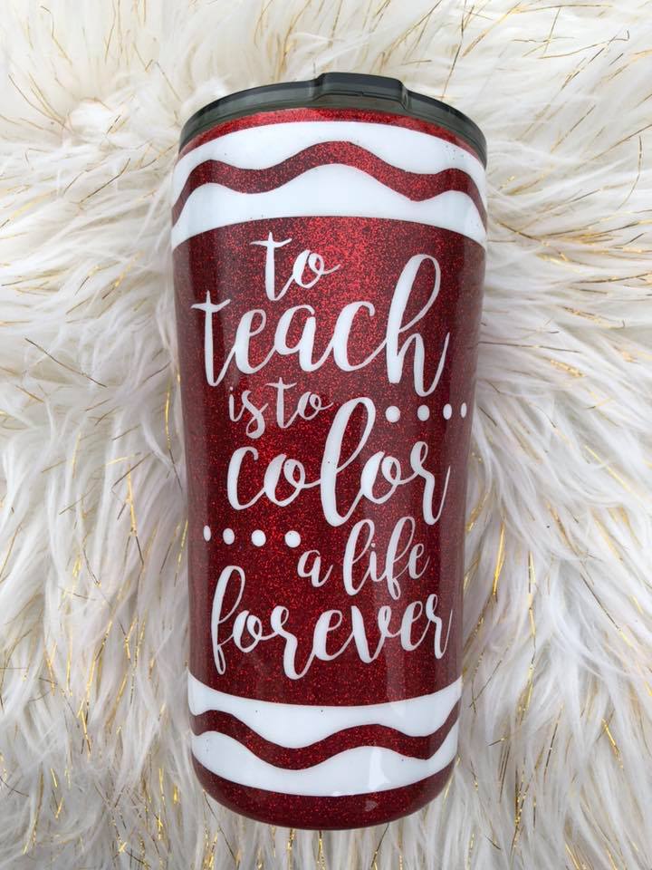 Teacher crayon tumbler