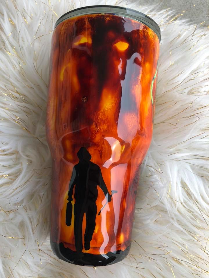 Firefighter flames tumbler