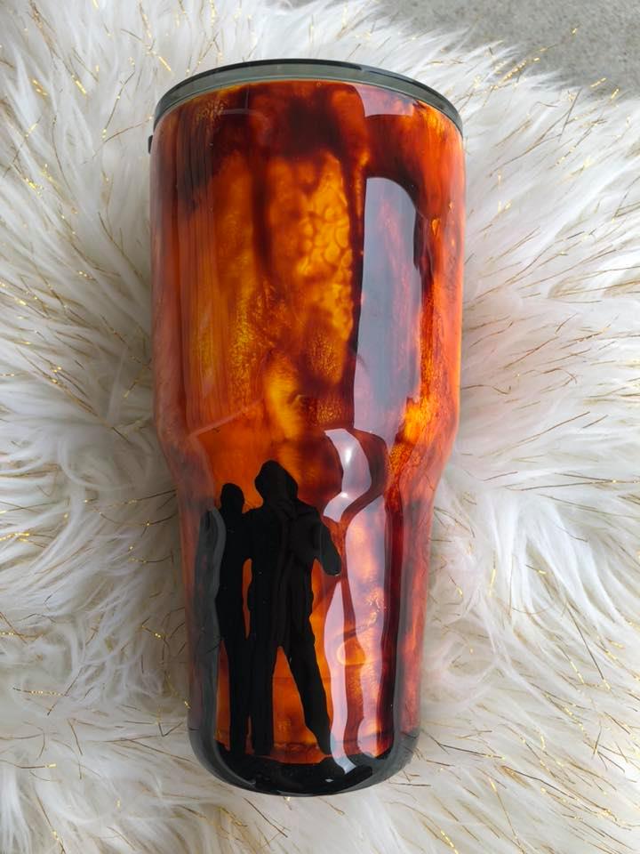 Firefighter flames tumbler