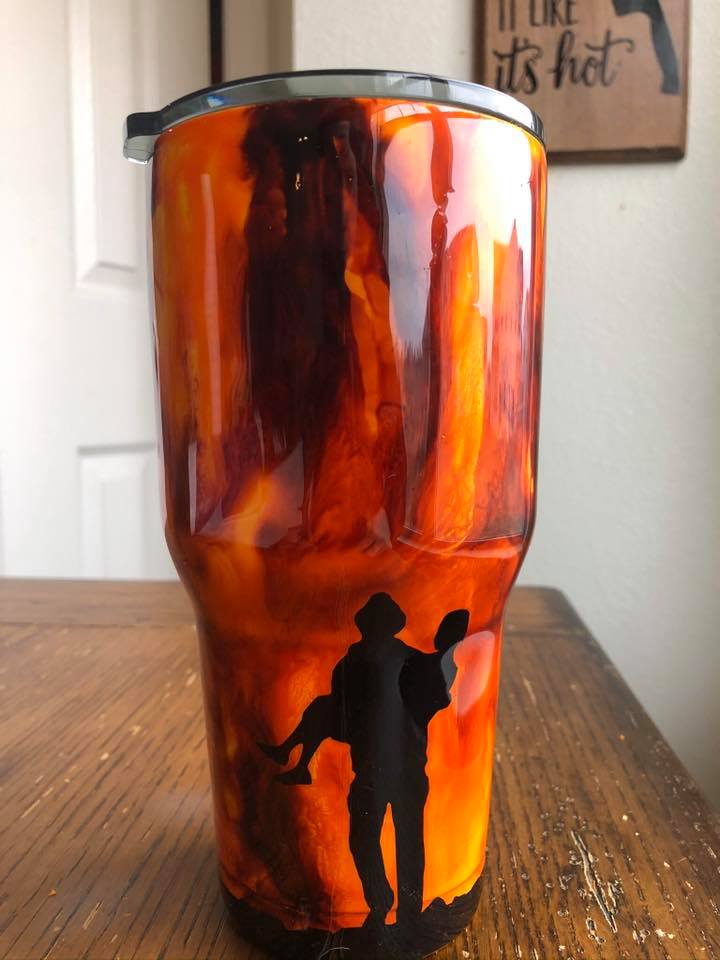 Firefighter flames tumbler