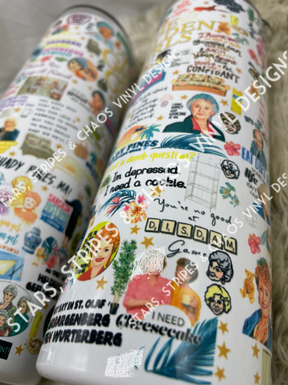Golden Girls Collage theme tumbler