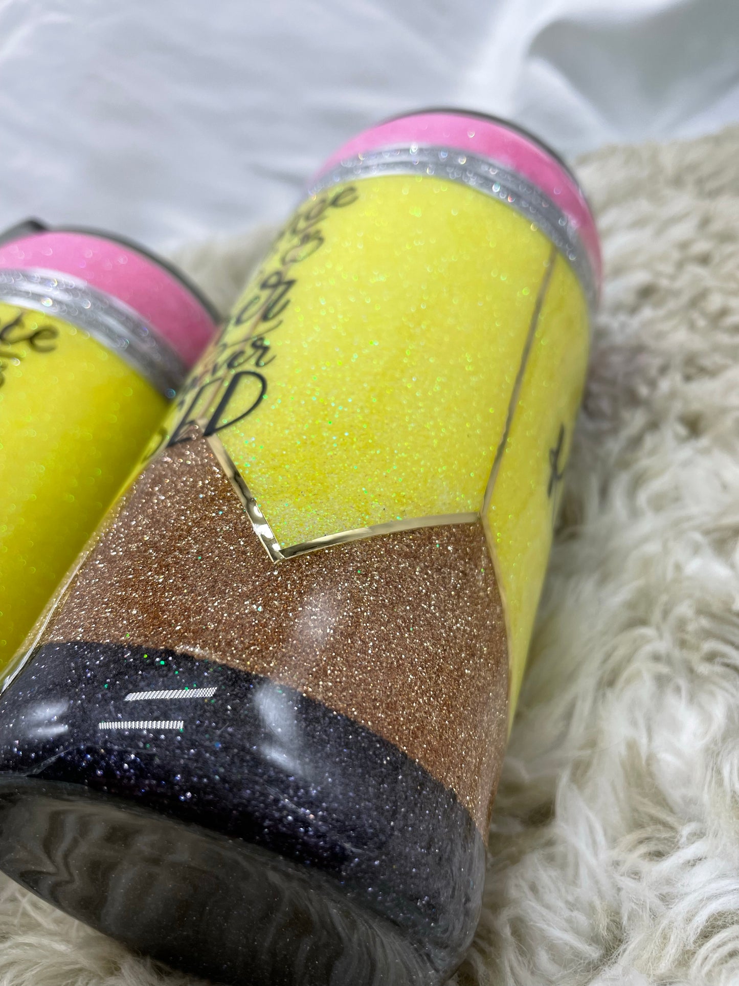 Glitter pencil tumbler