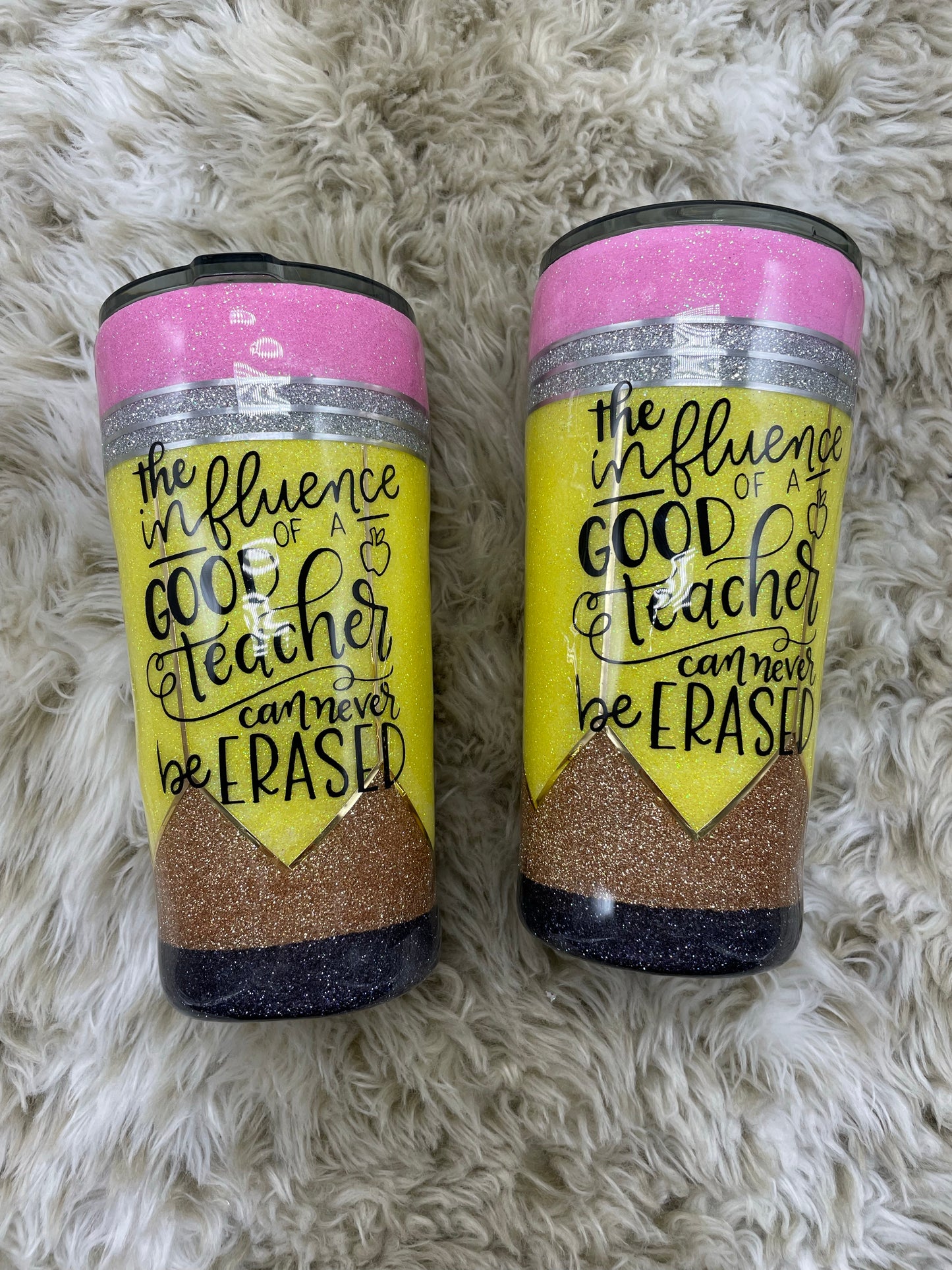 Glitter pencil tumbler