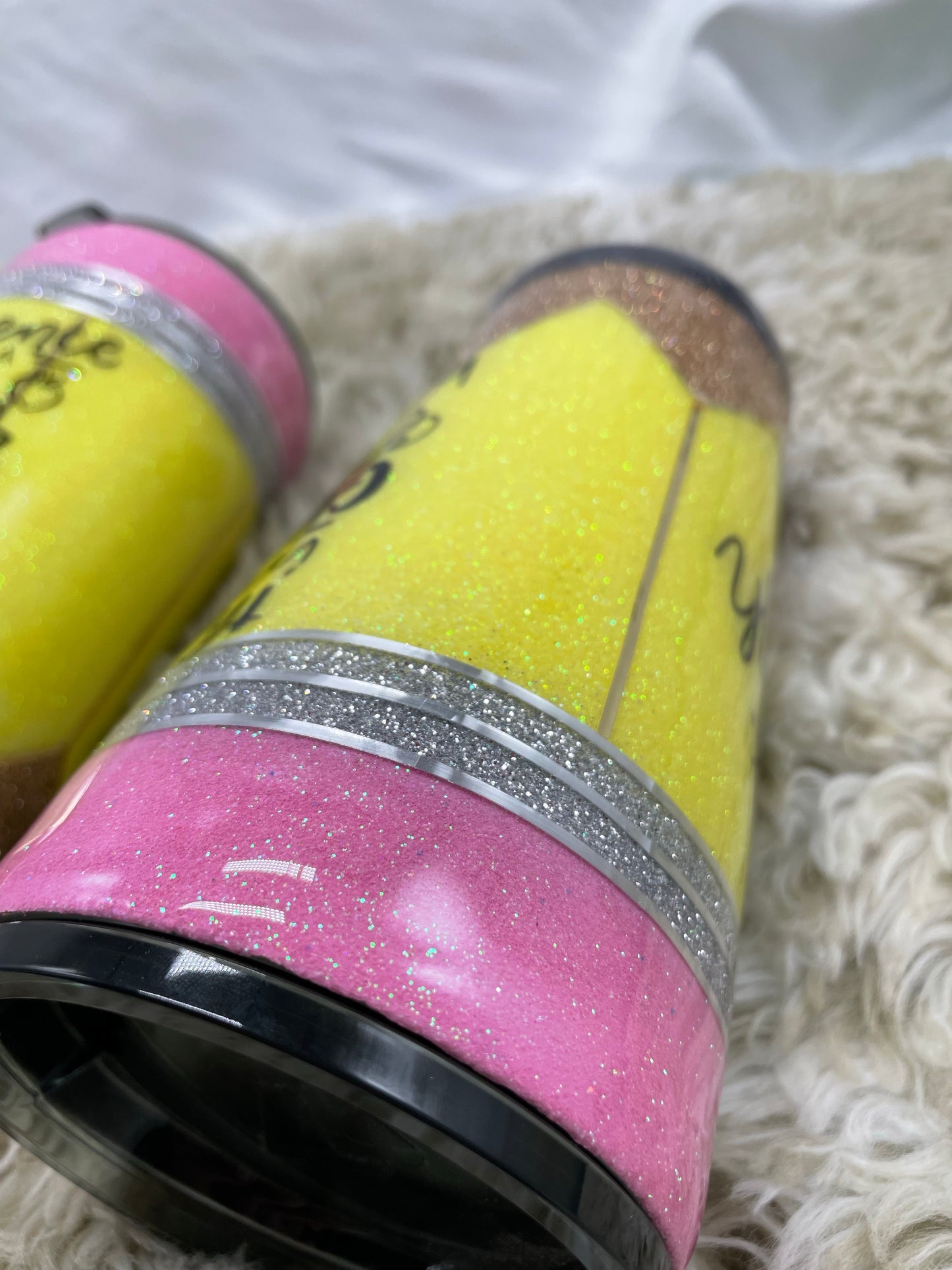 Glitter pencil tumbler