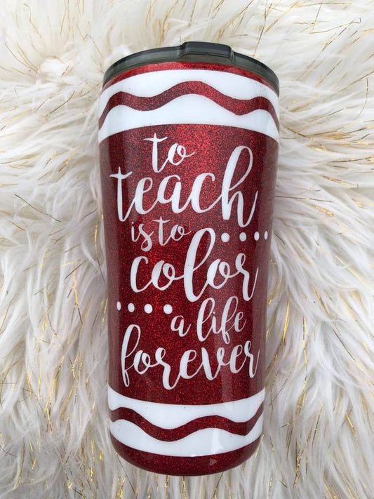Teacher crayon tumbler