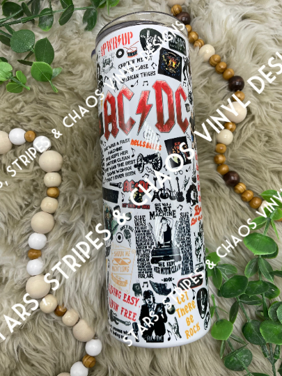 AC/DC Collage Tumbler