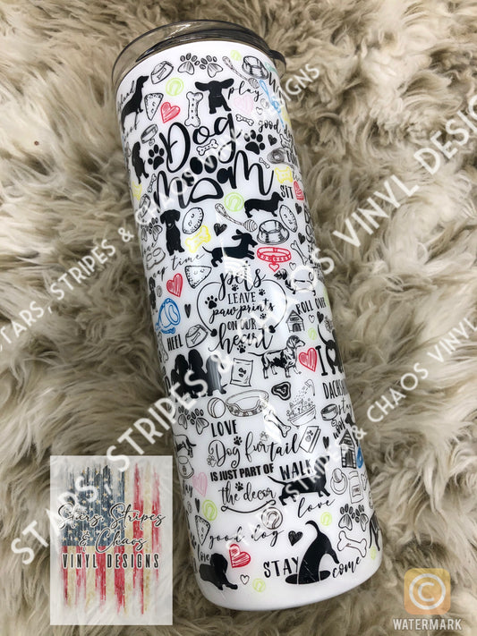 Dog Mom theme tumbler