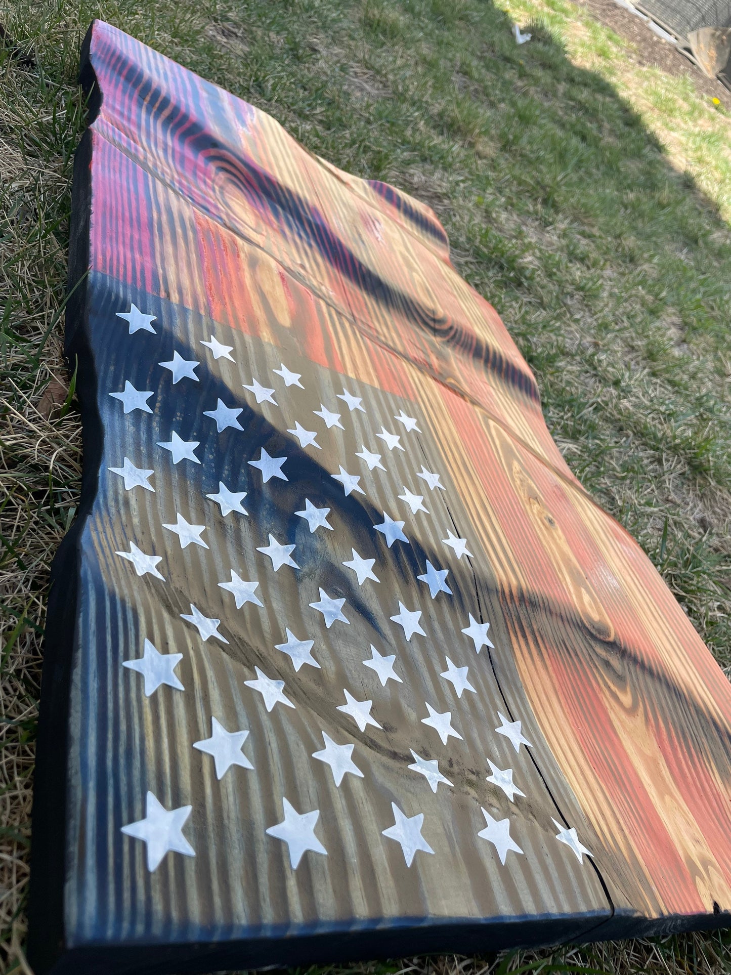 Wavy Wooden Flag | American Flag | Military Gift